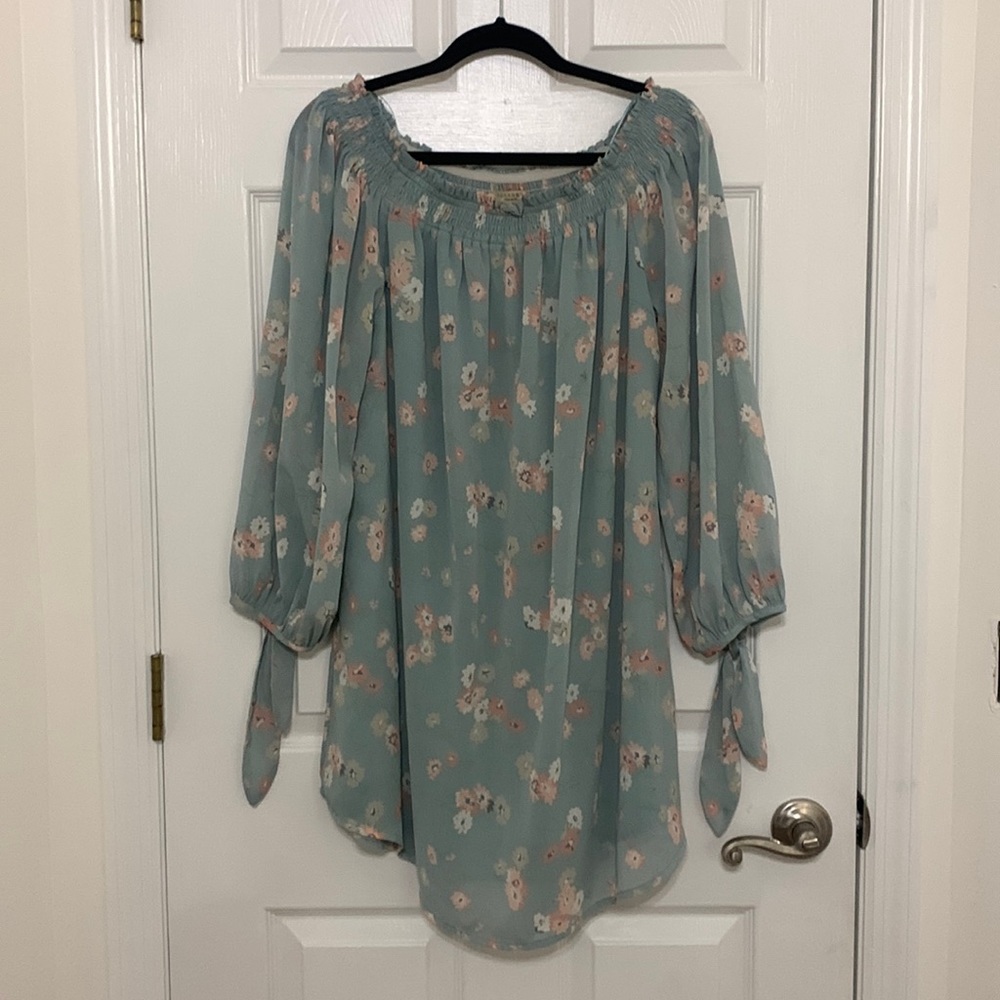 Mint floral dress